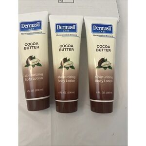 Dermasil Labs Cocoa Butter Moisturizing Body Lotion  8 OZ Each 3 Sealed Tubes